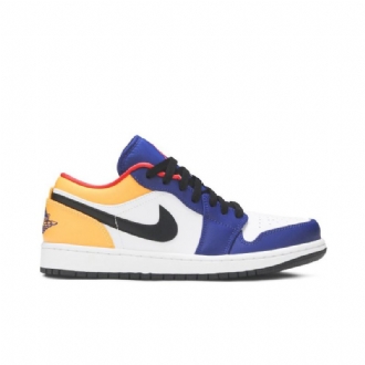 Pánské Boty Air Jordan 1 Low Bílý Modrá Oranžová Černá