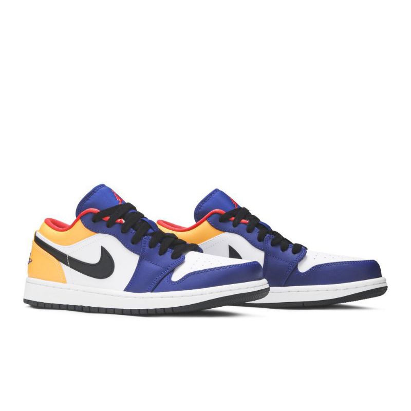 Pánské Boty Air Jordan 1 Low Bílý Modrá Oranžová Černá