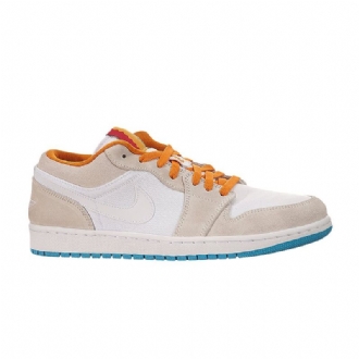 Pánské Boty Air Jordan 1 Low Bílý Oranžový Béžové