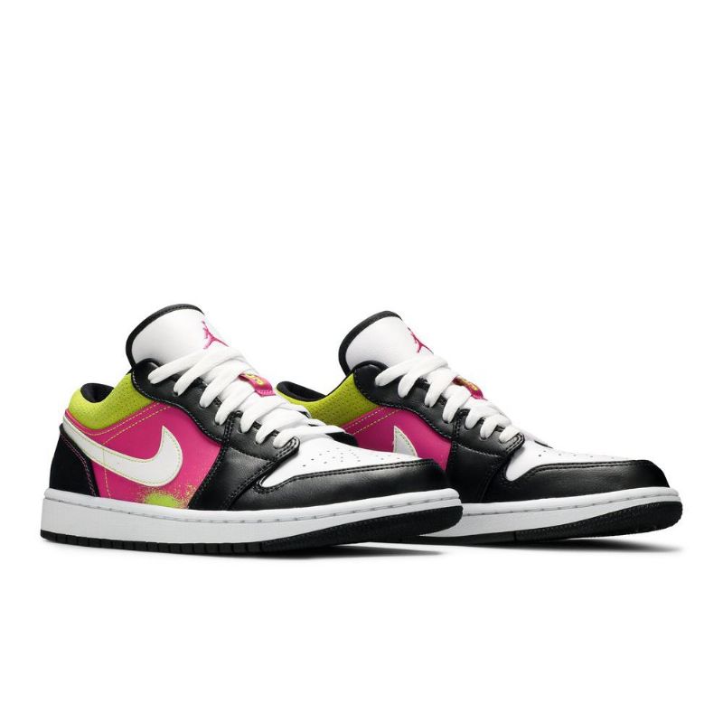 Pánské Boty Air Jordan 1 Low Černá Bílý Růžová Zelená