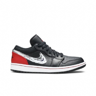 Pánské Boty Air Jordan 1 Low Černá Červené Stříbrný Bílý