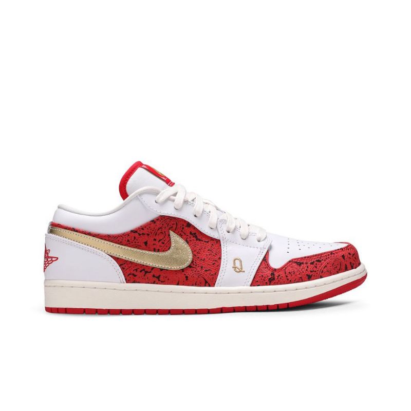 Pánské Boty Air Jordan 1 Low Se Bílý Červené Zlatý
