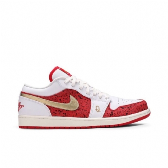 Pánské Boty Air Jordan 1 Low Se Bílý Červené Zlatý