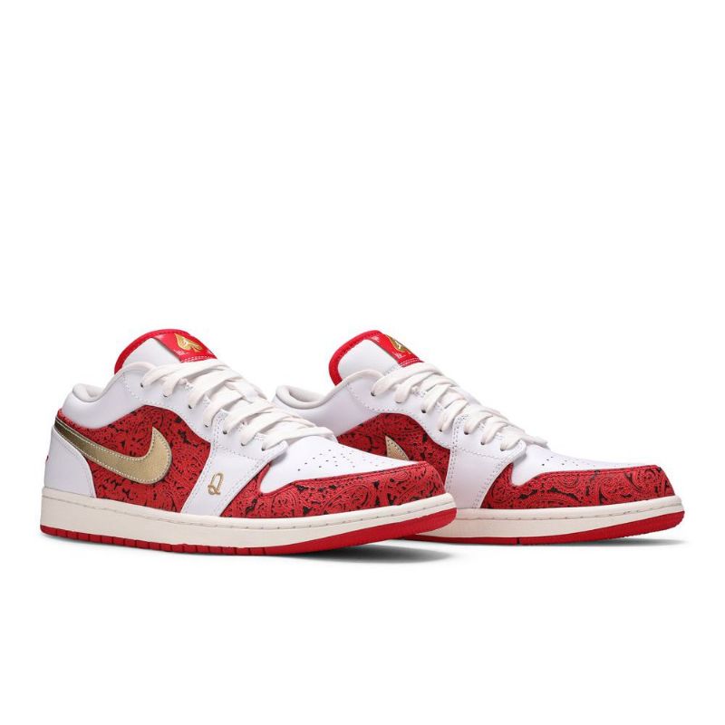 Pánské Boty Air Jordan 1 Low Se Bílý Červené Zlatý
