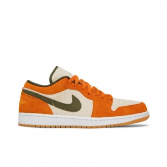 Pánské Boty Air Jordan 1 Low Se Bílý Olive Zelená Oranžový