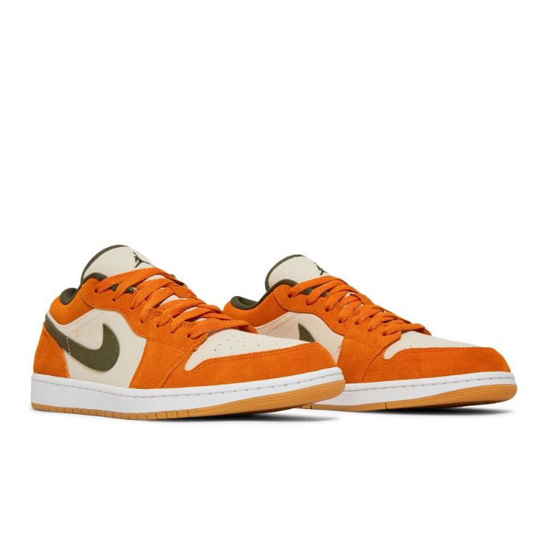 Pánské Boty Air Jordan 1 Low Se Bílý Olive Zelená Oranžový