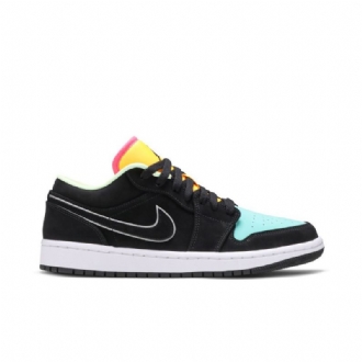 Pánské Boty Air Jordan 1 Low Se Černá Zelená Oranžová Růžová
