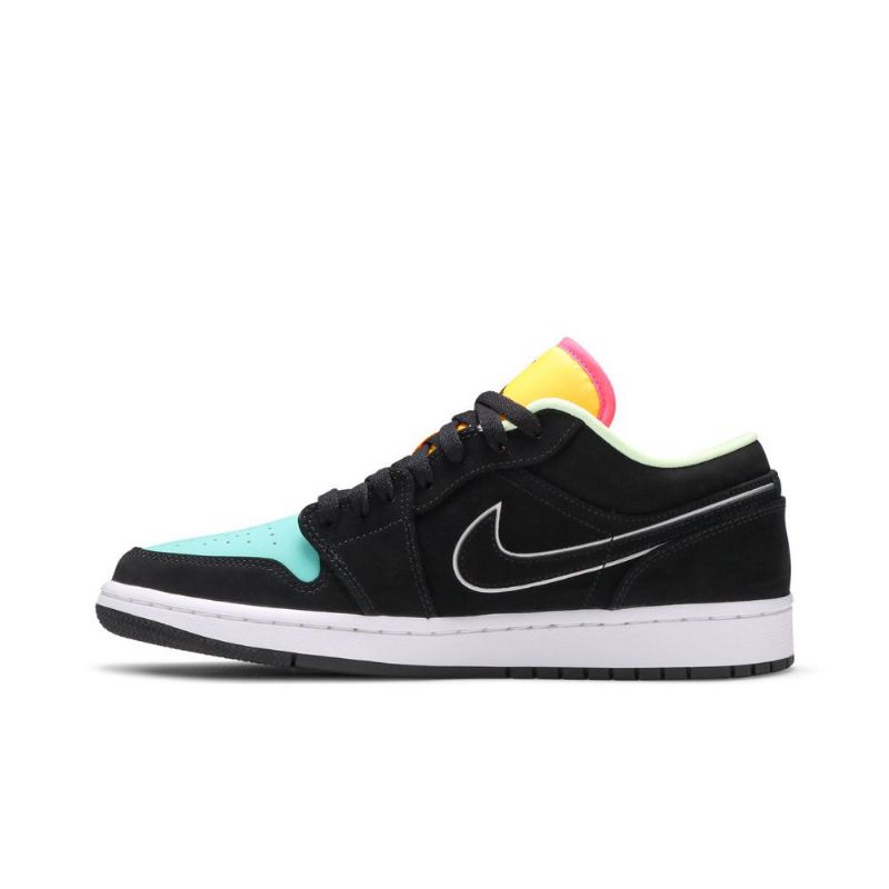 Pánské Boty Air Jordan 1 Low Se Černá Zelená Oranžová Růžová