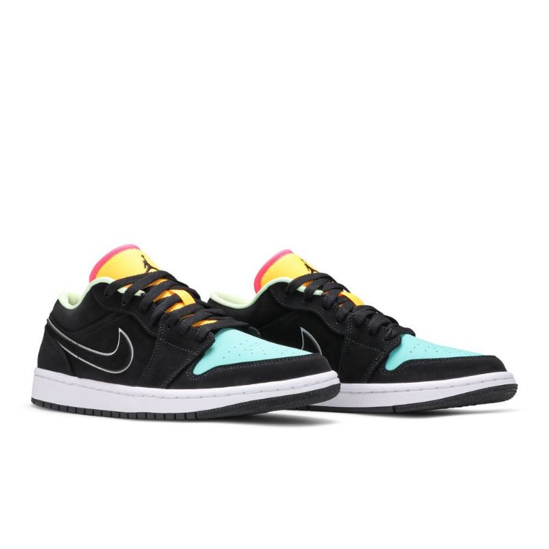 Pánské Boty Air Jordan 1 Low Se Černá Zelená Oranžová Růžová