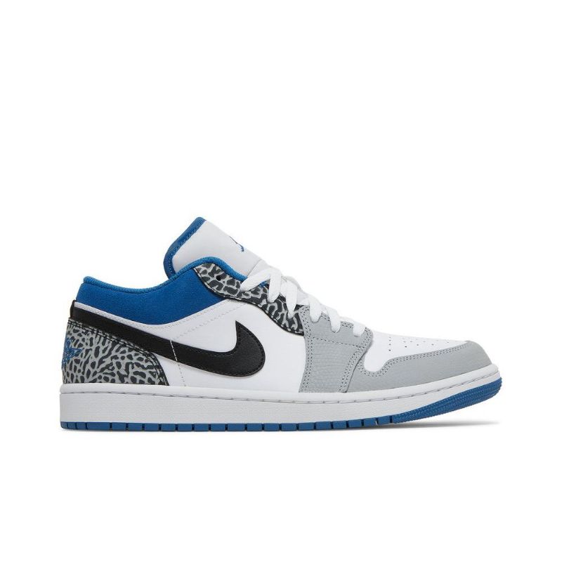 Pánské Boty Air Jordan 1 Low Se Modrá Bílá Šedá Černá