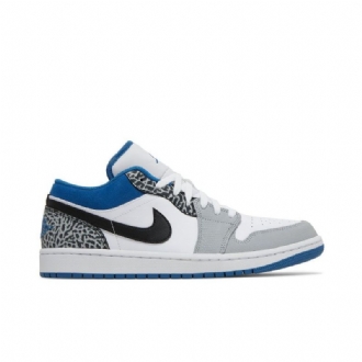 Pánské Boty Air Jordan 1 Low Se Modrá Bílá Šedá Černá