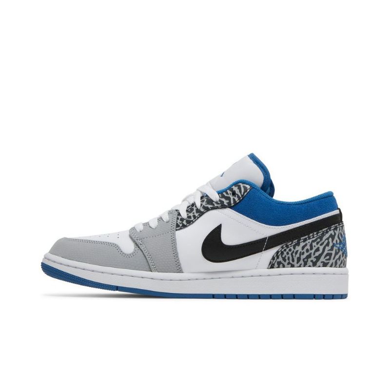Pánské Boty Air Jordan 1 Low Se Modrá Bílá Šedá Černá