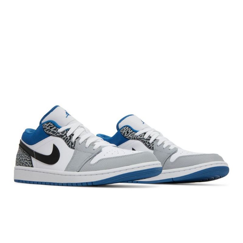 Pánské Boty Air Jordan 1 Low Se Modrá Bílá Šedá Černá