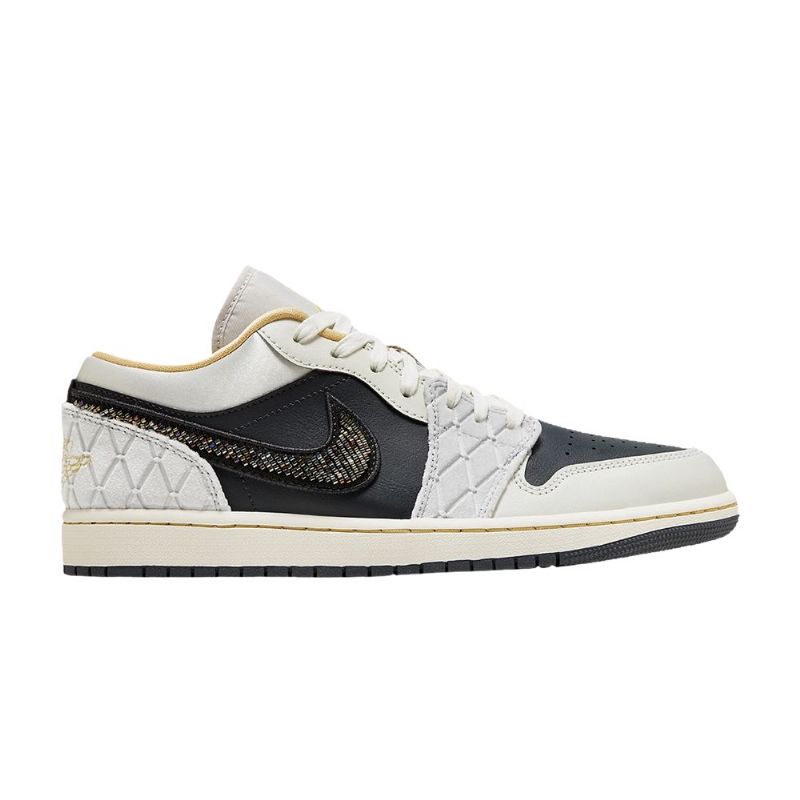 Pánské Boty Air Jordan 1 Low Se Šedá Černá Zlatý