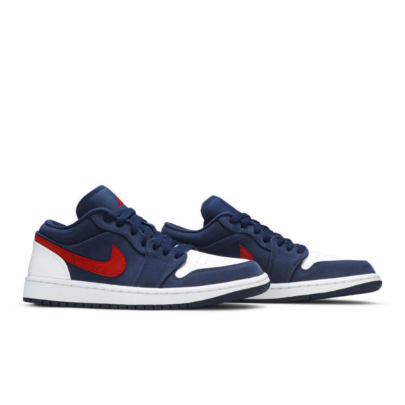 Pánské Boty Air Jordan 1 Low Tmavě Modrá Bílý Červené