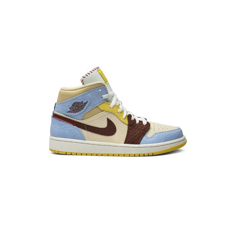 Pánské Boty Air Jordan 1 Maison Chateau Rouge Mid Se Modrá Hnědá Béžová