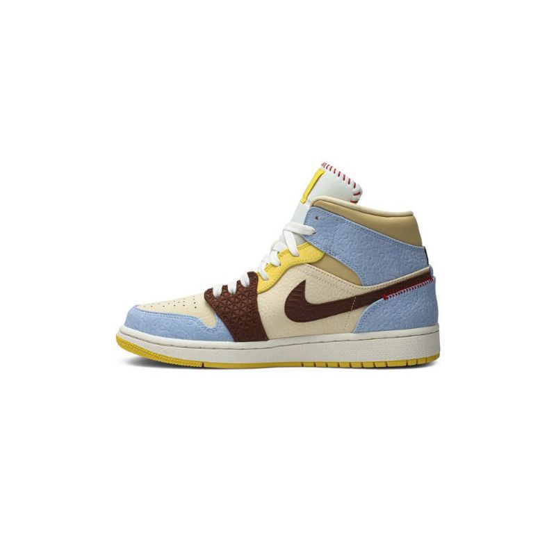 Pánské Boty Air Jordan 1 Maison Chateau Rouge Mid Se Modrá Hnědá Béžová
