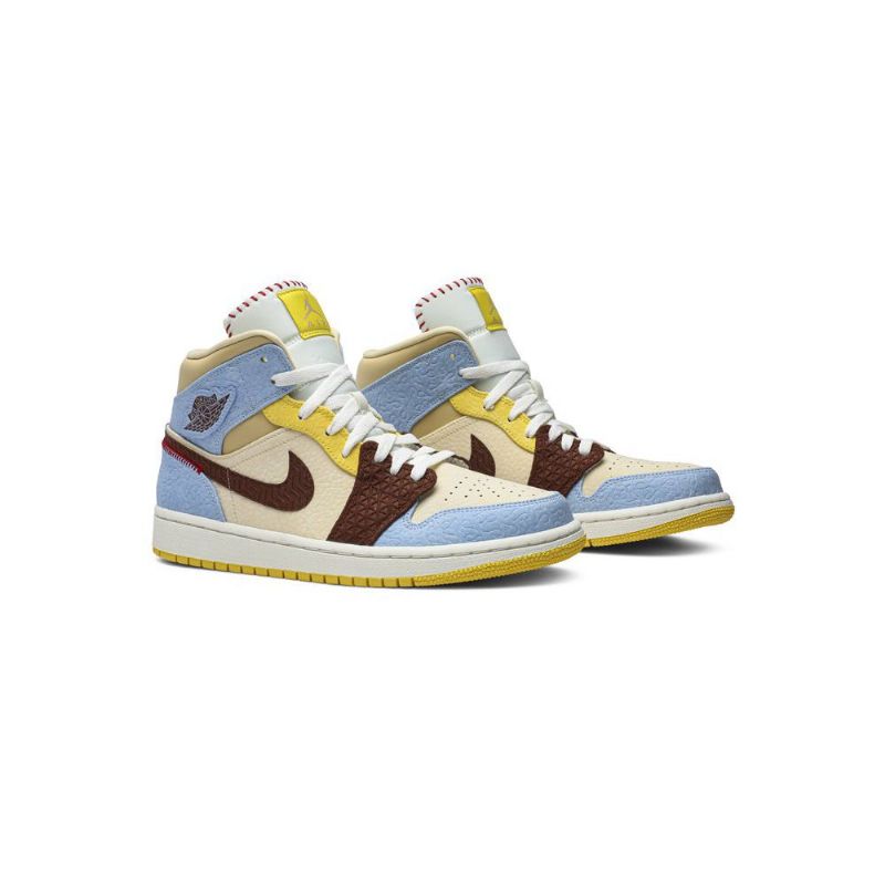 Pánské Boty Air Jordan 1 Maison Chateau Rouge Mid Se Modrá Hnědá Béžová