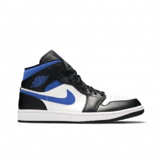 Pánské Boty Air Jordan 1 Mid Bílý Černá Modrý