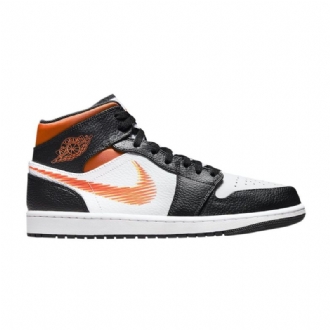 Pánské Boty Air Jordan 1 Mid Bílý Černá Oranžový