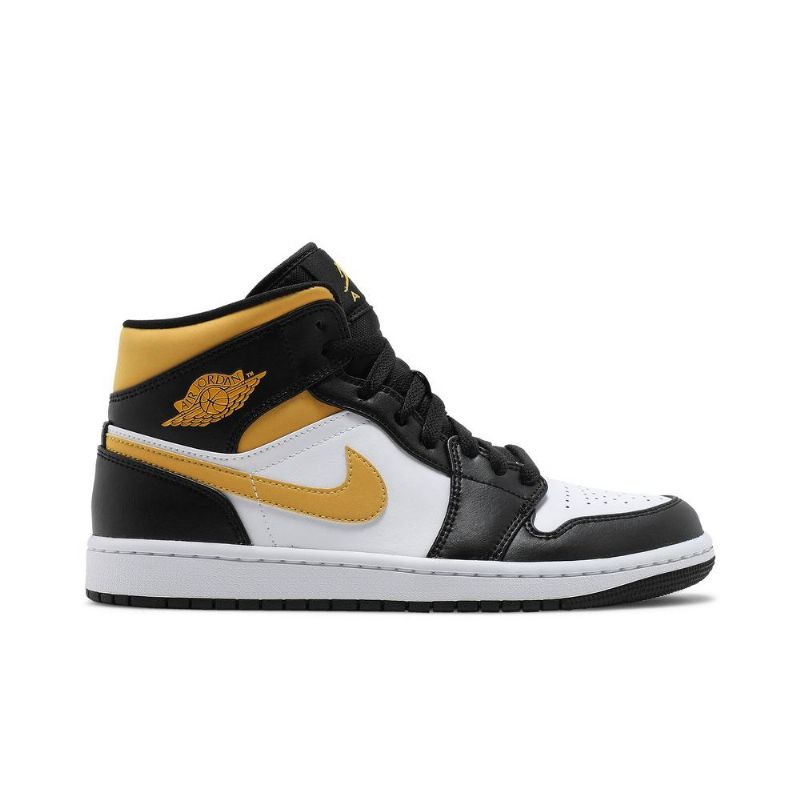 Pánské Boty Air Jordan 1 Mid Bílý Černá Zlatý