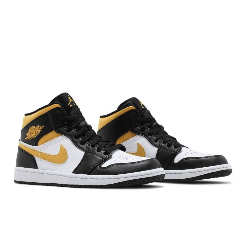 Pánské Boty Air Jordan 1 Mid Bílý Černá Zlatý
