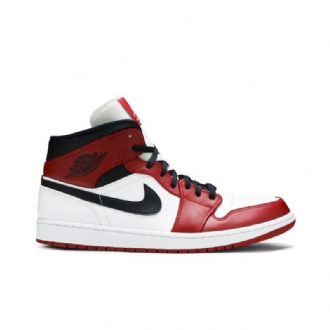 Pánské Boty Air Jordan 1 Mid Bílý Červené Černá