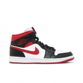 Pánské Boty Air Jordan 1 Mid Bílý Červené Černá