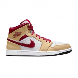 Pánské Boty Air Jordan 1 Mid Bílý Červené Khaki