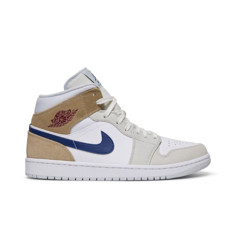 Pánské Boty Air Jordan 1 Mid Bílý Khaki Modrý