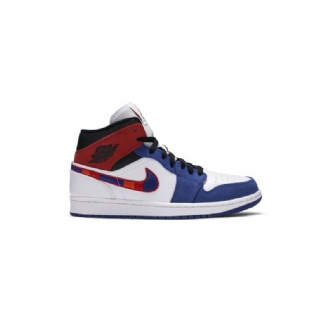 Pánské Boty Air Jordan 1 Mid Bílý Modrá Červená Černá