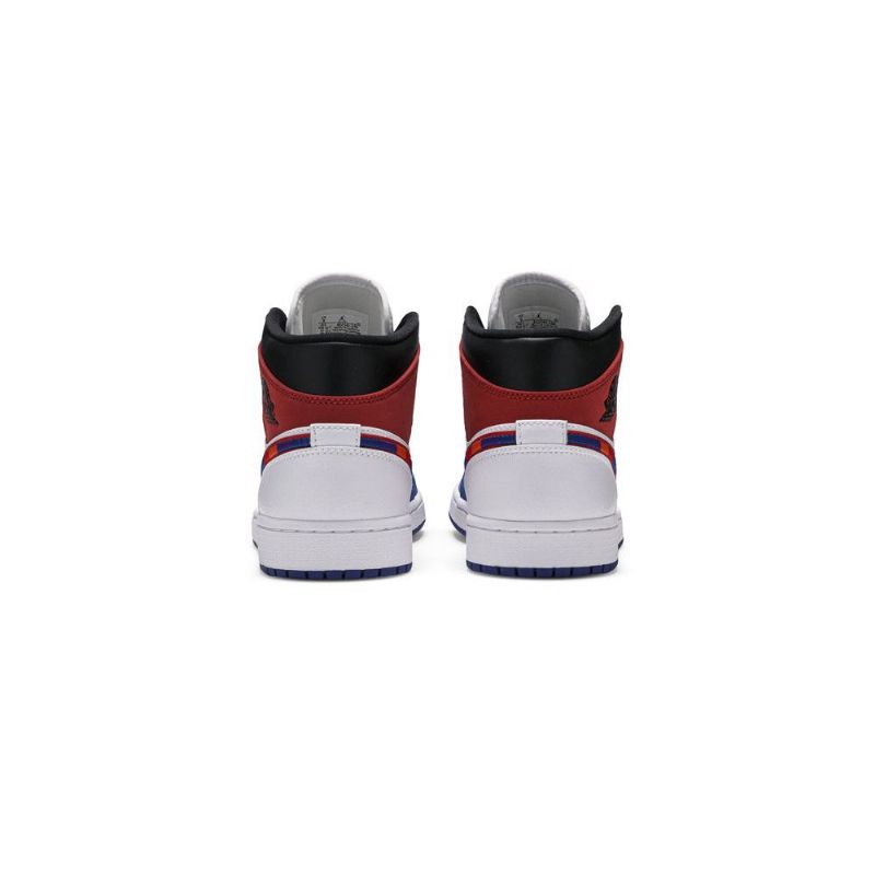 Pánské Boty Air Jordan 1 Mid Bílý Modrá Červená Černá
