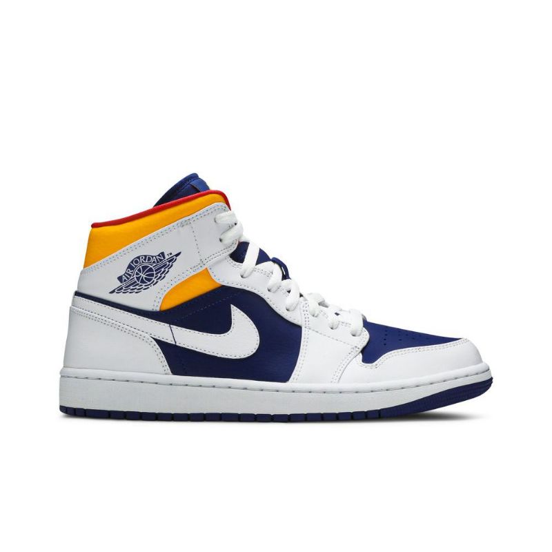 Pánské Boty Air Jordan 1 Mid Bílý Modrý Oranžový