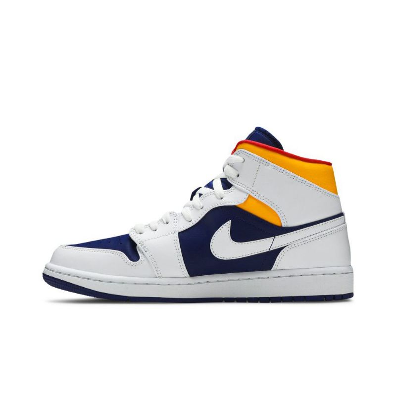 Pánské Boty Air Jordan 1 Mid Bílý Modrý Oranžový