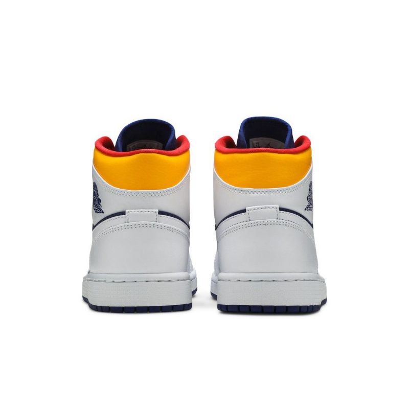 Pánské Boty Air Jordan 1 Mid Bílý Modrý Oranžový