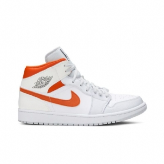 Pánské Boty Air Jordan 1 Mid Bílý Oranžový