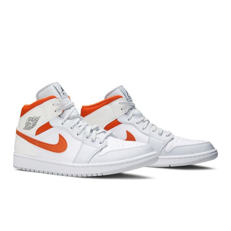 Pánské Boty Air Jordan 1 Mid Bílý Oranžový