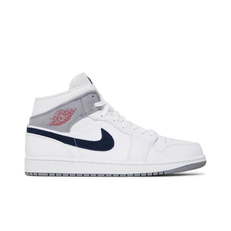 Pánské Boty Air Jordan 1 Mid Bílý Šedá Modrý