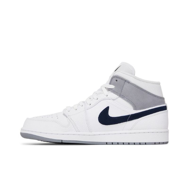 Pánské Boty Air Jordan 1 Mid Bílý Šedá Modrý