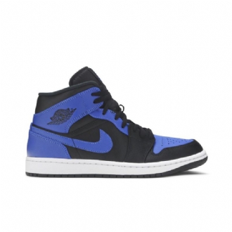 Pánské Boty Air Jordan 1 Mid Černá Modrý Bílý