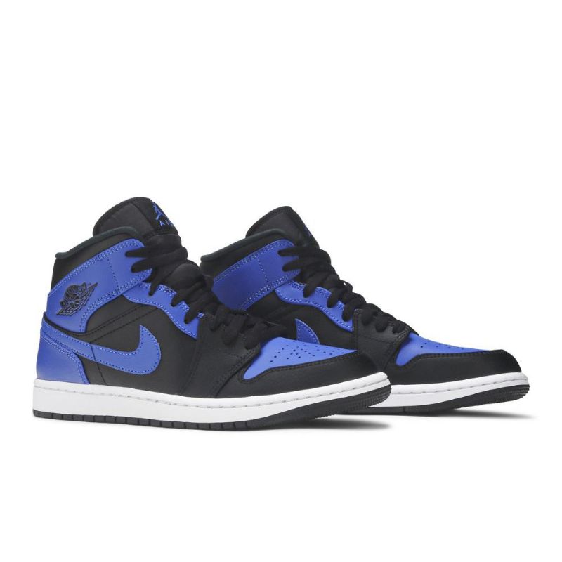 Pánské Boty Air Jordan 1 Mid Černá Modrý Bílý