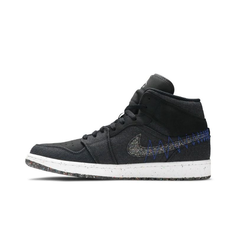 Pánské Boty Air Jordan 1 Mid Černá Modrý Bílý