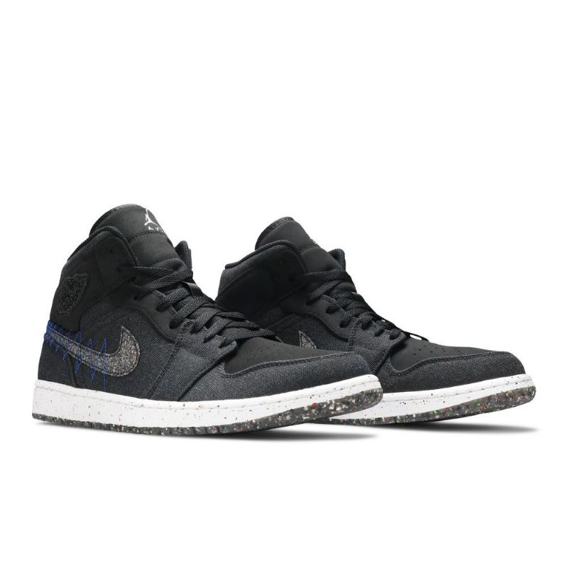 Pánské Boty Air Jordan 1 Mid Černá Modrý Bílý