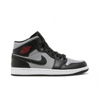 Pánské Boty Air Jordan 1 Mid Černá Šedá Červené Bílý