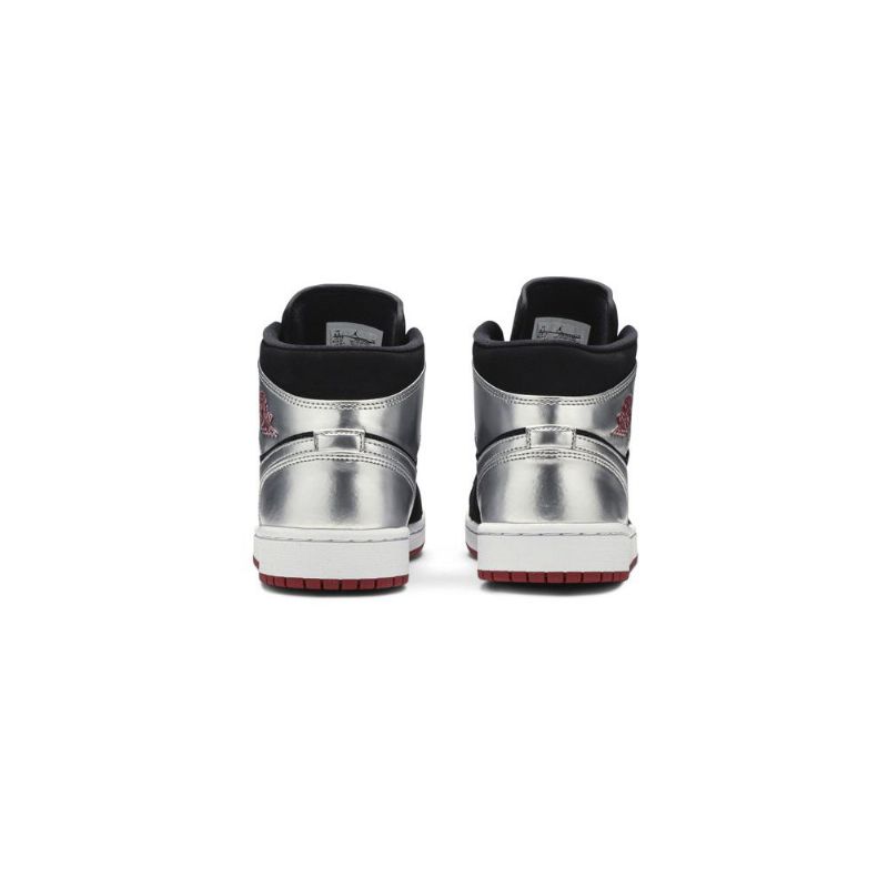 Pánské Boty Air Jordan 1 Mid Černá Stříbrný Červené