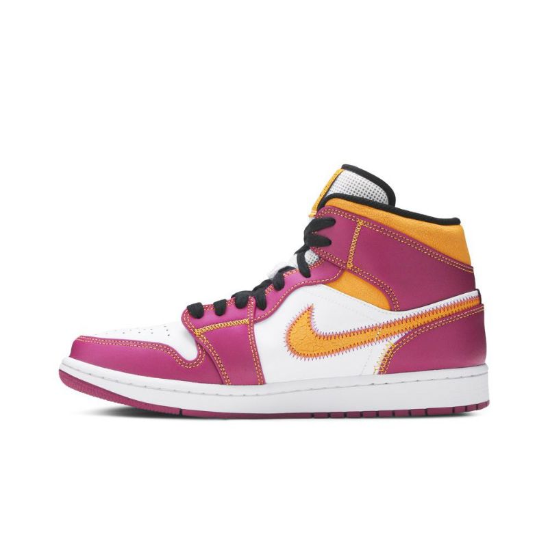 Pánské Boty Air Jordan 1 Mid Nachový Bílý Zlatý