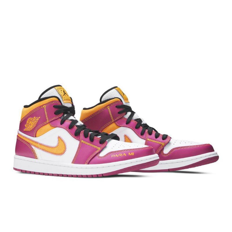 Pánské Boty Air Jordan 1 Mid Nachový Bílý Zlatý