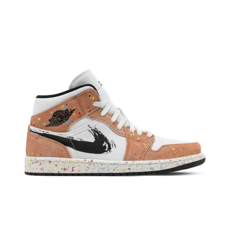 Pánské Boty Air Jordan 1 Mid Se Bílý Černá Hnědý