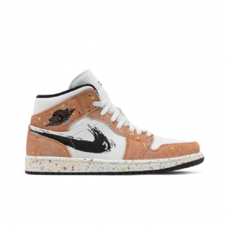 Pánské Boty Air Jordan 1 Mid Se Bílý Černá Hnědý