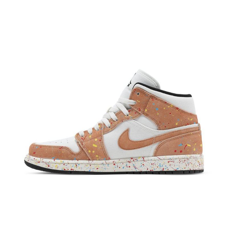Pánské Boty Air Jordan 1 Mid Se Bílý Černá Hnědý
